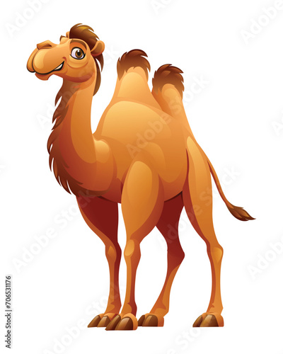 Camel cartoon vector illustration isolated on white background