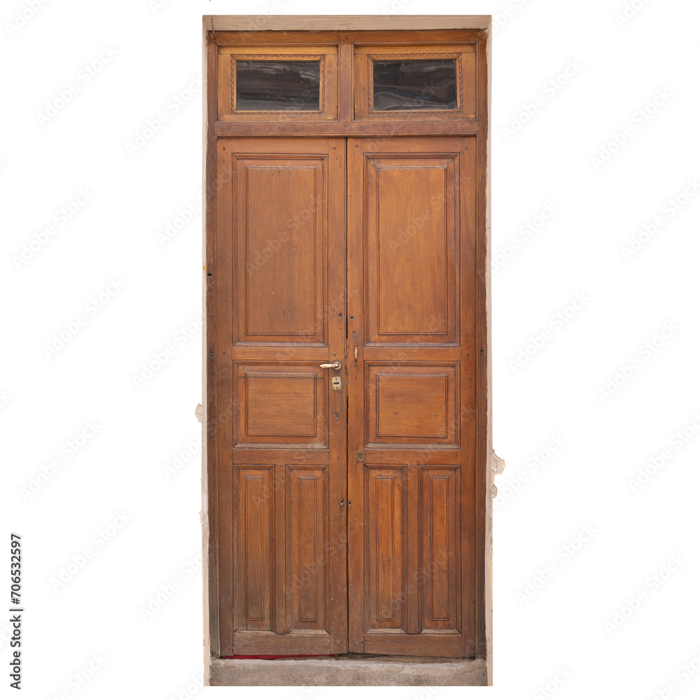 Puerta vieja y gastada de madera