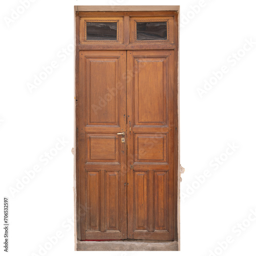 Puerta vieja y gastada de madera