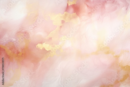Pink and Yellow Background With White Clouds