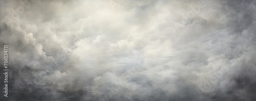 Pewter sky with white cloud background 