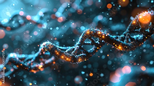 DNA double helix genetic material. Gene sequencing abstract design. Floating in space background  .science  abstract  biology  biotechnology  molecular  health  genetic
