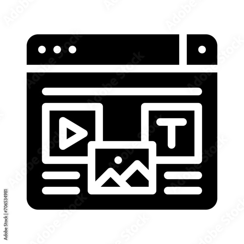 content creation glyph style vector icon for any project