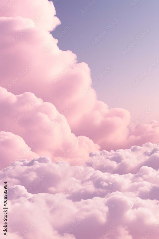Pink sky with white cloud background 