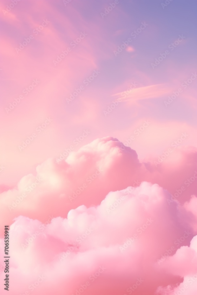 Pink sky with white cloud background  - obrazy, fototapety, plakaty 