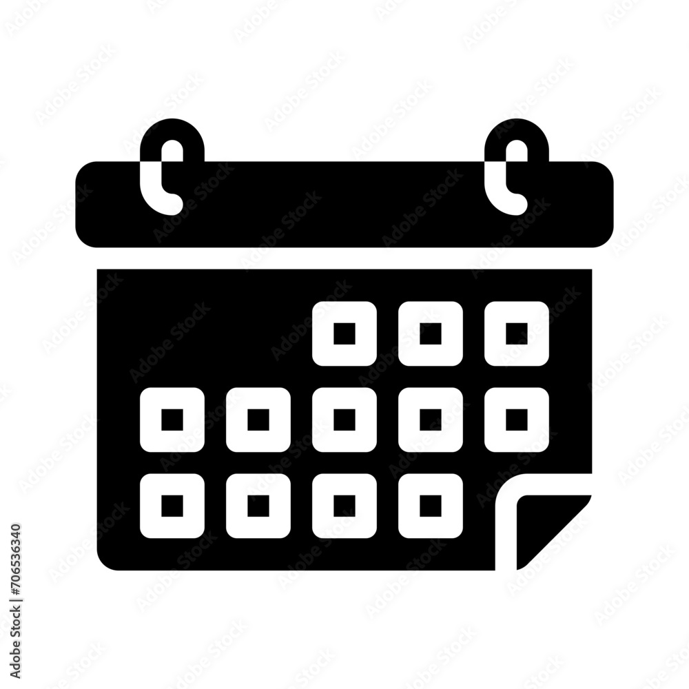 calendar glyph style vector icon for any project calendar glyph style vector icon for any project