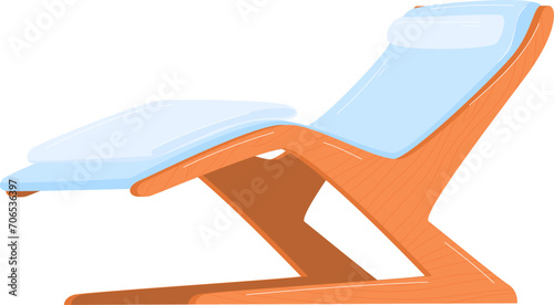 Blue and orange modern dental chair isolated on white. Dental equipment and furniture illustration.