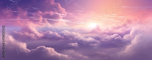 Plum sky with white cloud background 