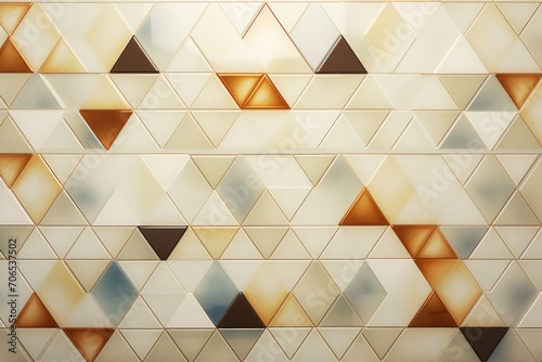 Polished, Semigloss Wall background with tiles. Triangular, tile pattern 