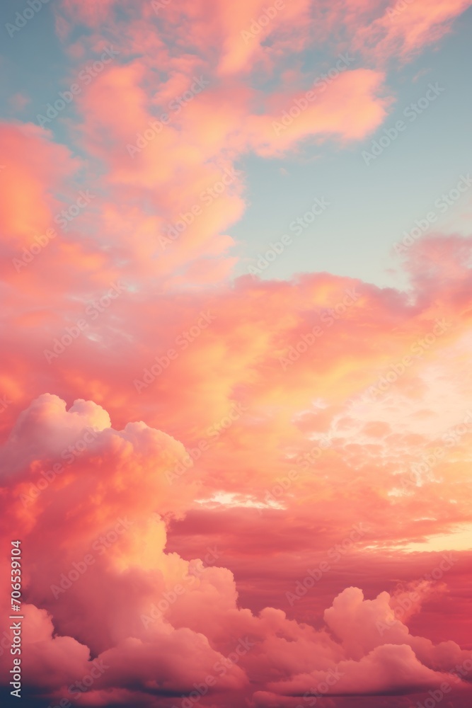 Red sky with white cloud background 