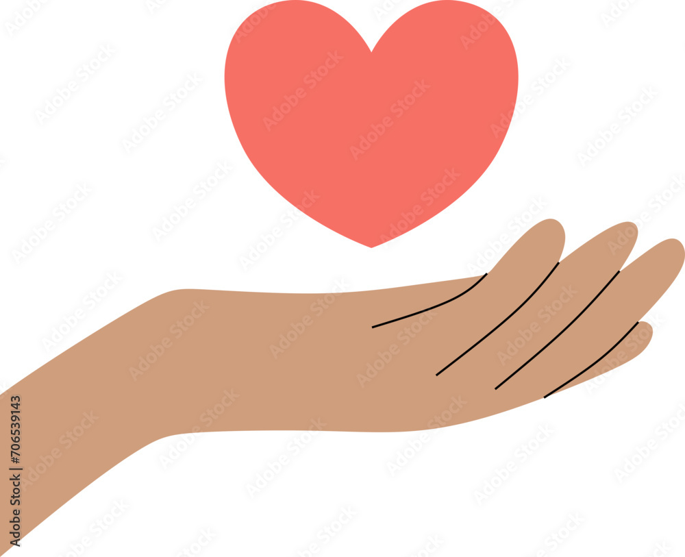 Hand Love Illustration Element Hand Love Illustration Element