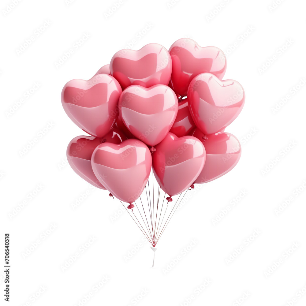 Heart balloons for Valentine's day and celebration isolated.