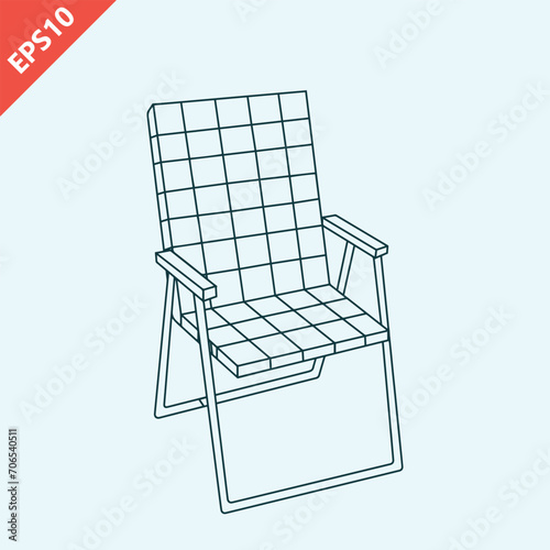 lawn chair design vector flat isolated illustration