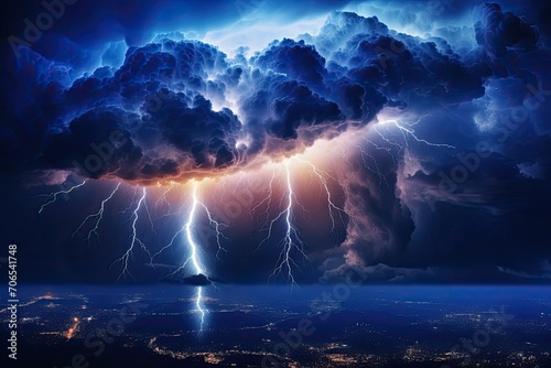 A mysterious dark world, covered with dark clouds, lightning flashed in the distance, and there were bursts of thunder,