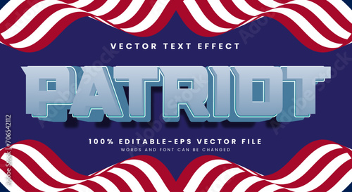 Patriot day 3d editable vector text effect Template suitable for celebrate patriot day themes