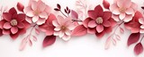 Ruby pastel template of flower designs with leaves and petals