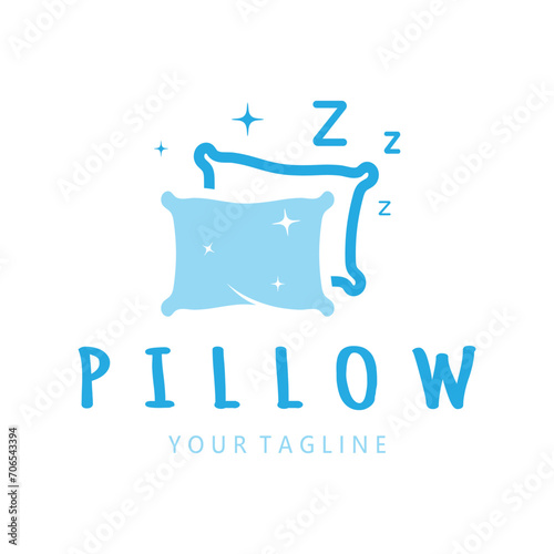 Creative logo designs for pillows, blankets, bed sheets and beds, sleep, zzz, clock, moon and stars.
