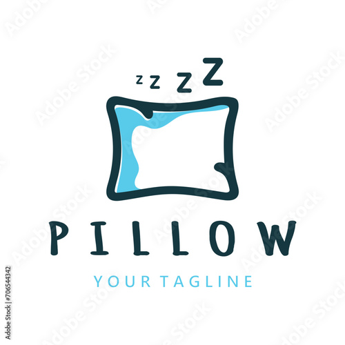 Creative logo designs for pillows, blankets, bed sheets and beds, sleep, zzz, clock, moon and stars.