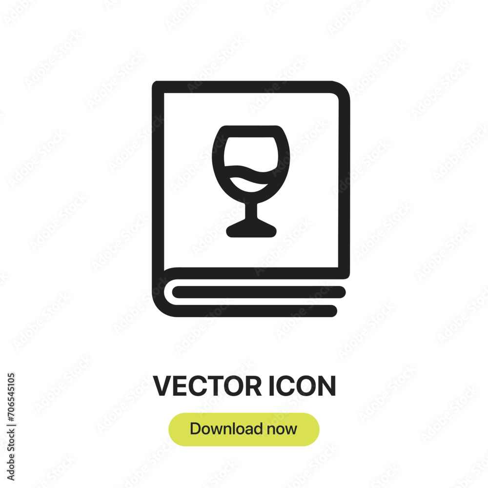 Restaurant Menu icon vector. Linear-style sign for mobile concept and web design. Restaurant Menu symbol illustration. Pixel vector graphics - Vector.	
