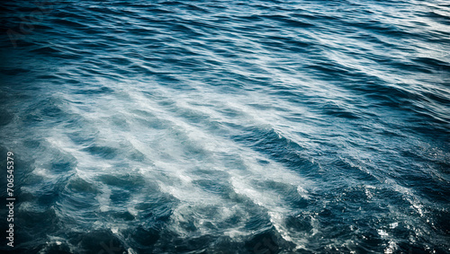 blue sea water texture, natural texture of agitated sea surface. Ai Generative