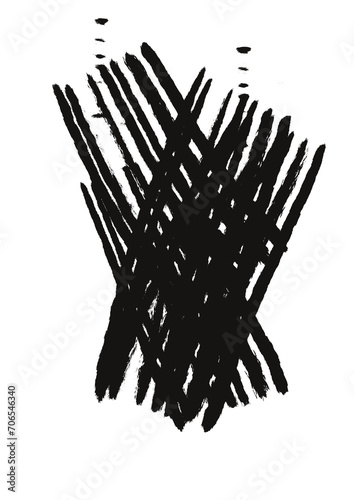 Abstract isolated brush stroke mark hand draw lines