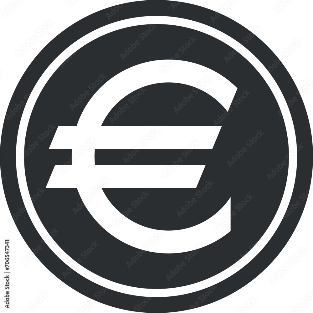 Euro Sign Icon in Flat Style. Vector Illustration Euro Sign Icon in Flat Style. Vector Illustration