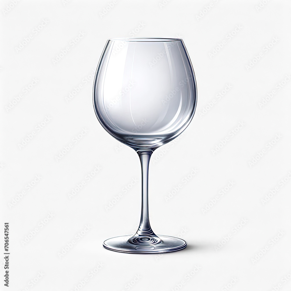 A png graphic of an empty wine glass on a white background