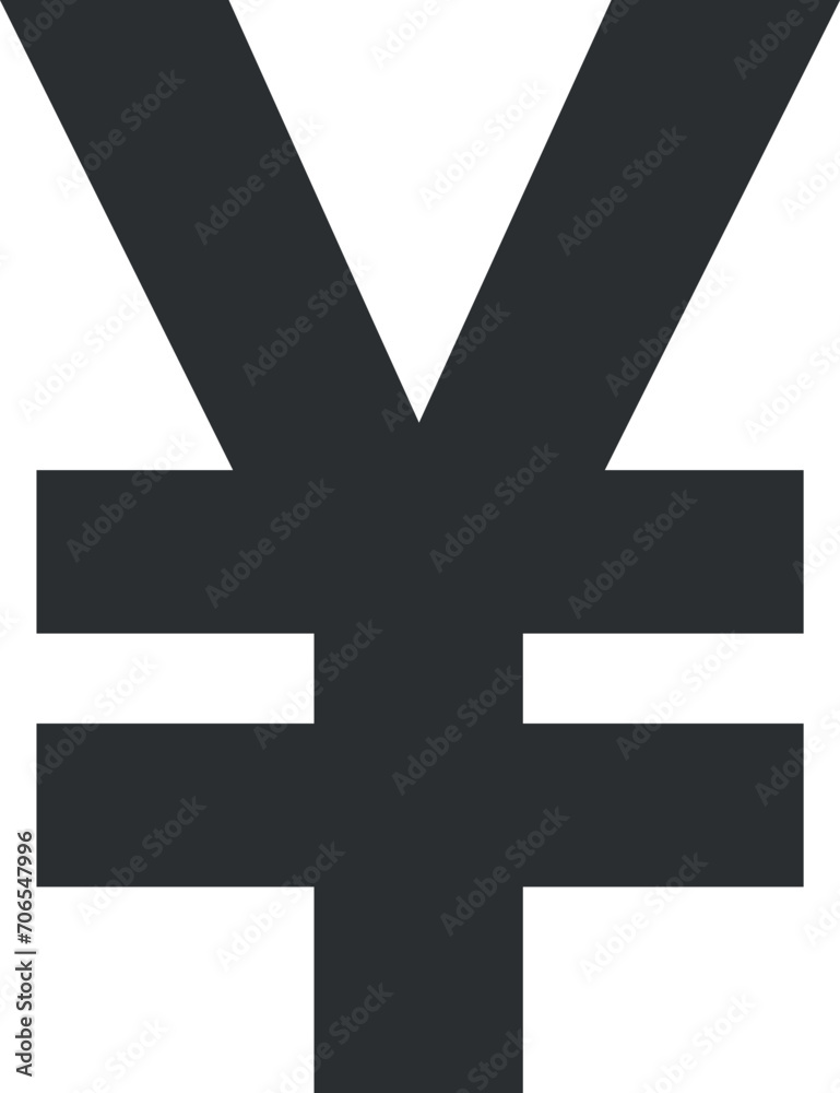 Obraz premium Japanese Yen Sign Icon in Flat Style. Vector Illustration