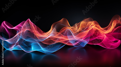 Futuristic sound wave visualization. Colorful sound wave visualization on a dark background