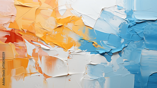 Abstract rough colorful multicolored art painting texture. Pallet knife paint on canvas. Multicolored bright texture.