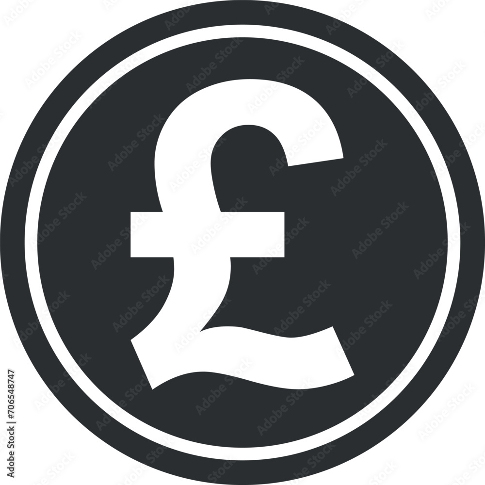 British Pound Sterling Sign Icon in Flat Style. Vector Illustration British Pound Sterling Sign Icon in Flat Style. Vector Illustration