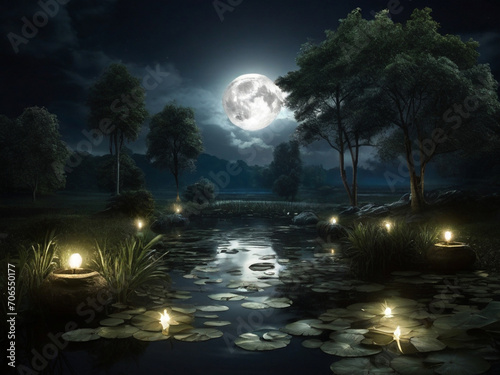 night in the forest