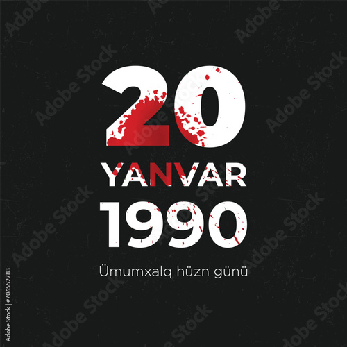 Day of Genocide of Azerbaijanis - January 20, 1990. Poster for the memory of the Azerbaijani people. Justice for Azerbaijan vector illustration poster photo