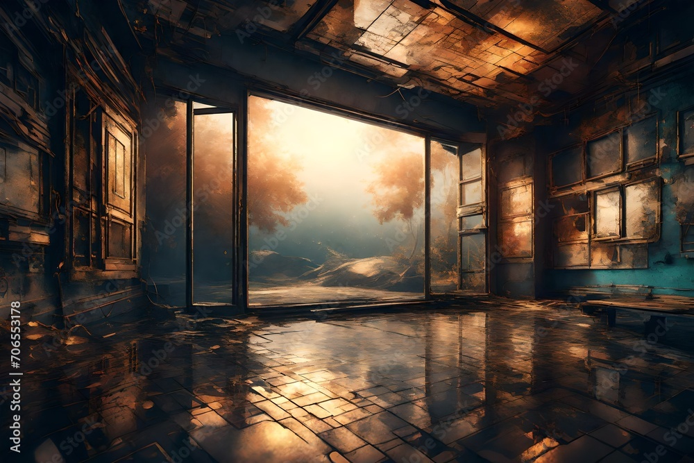 Fototapeta premium abandoned house in the night