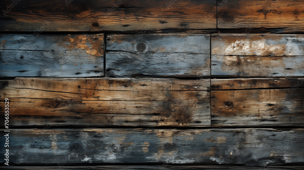 Old wooden colored boards with scuffs and cracks Old wooden colored boards with scuffs and cracks