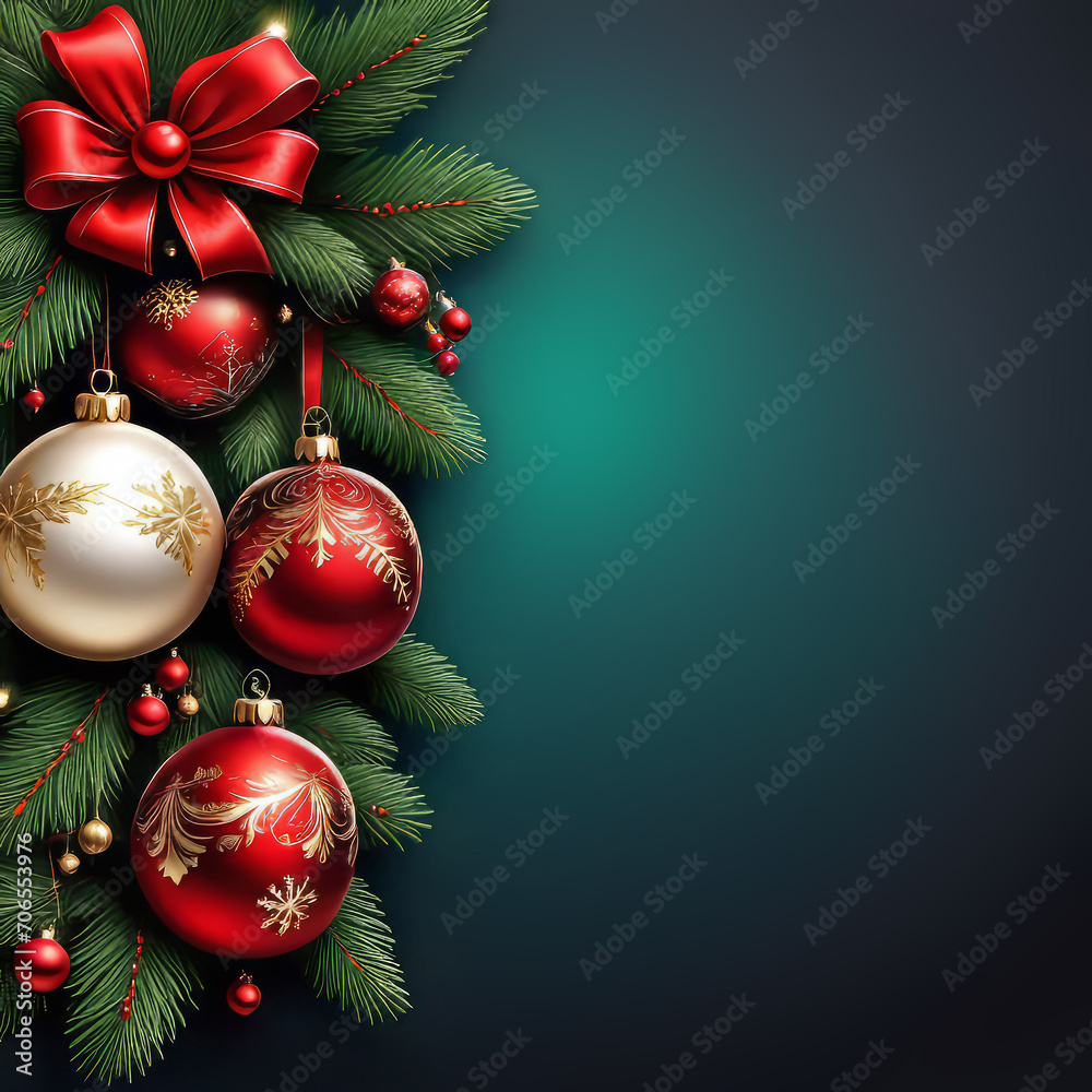 vector elegant Christmas banner with realistic ornaments, Christmas tree and decorations, vector elegant Christmas banner with realistic ornaments, Christmas tree and decorations,