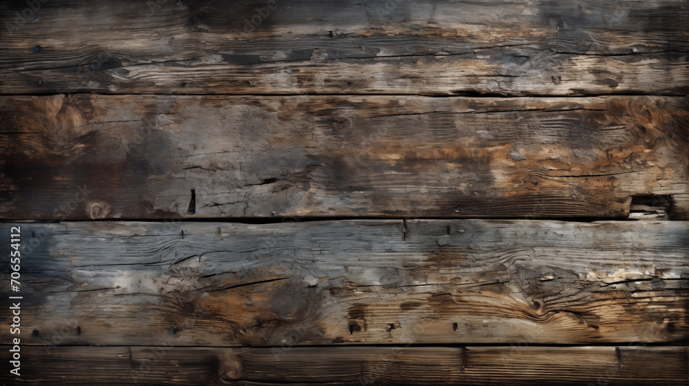 Fototapeta premium Old wooden colored boards with scuffs and cracks