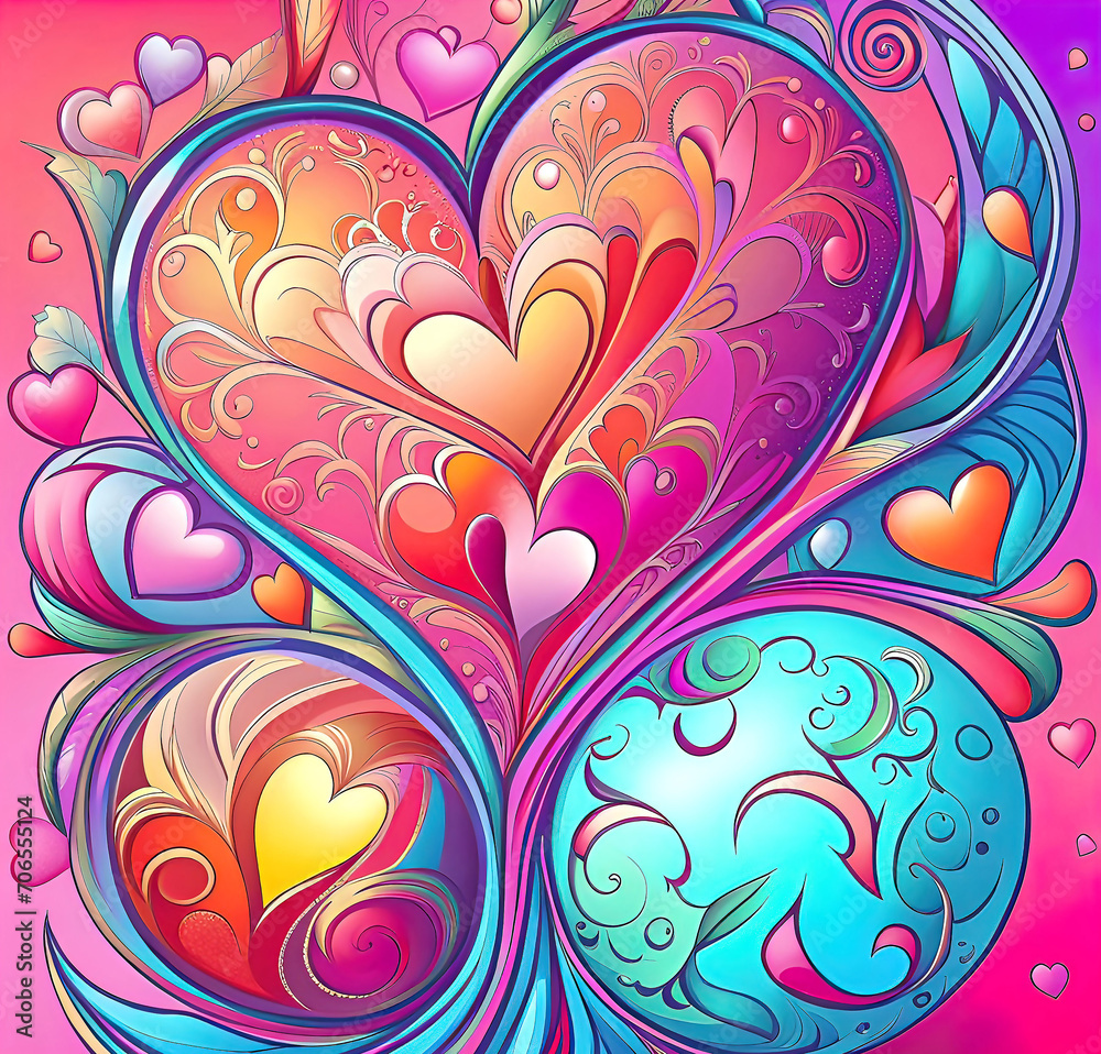 Abstract romantic holiday card for Valentine's Day, vector illustration, design for greeting card, Abstract romantic holiday card for Valentine's Day, vector illustration, design for greeting card,