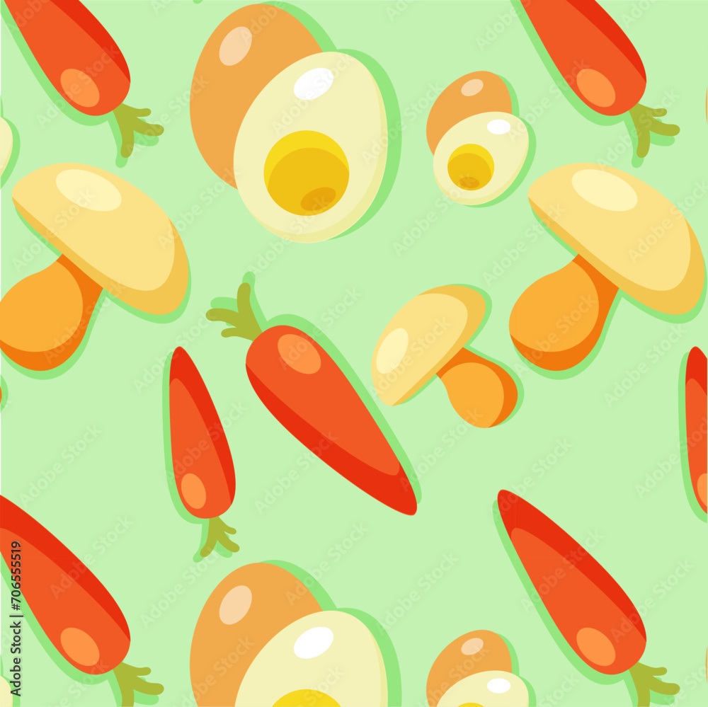 pattern on a bright background with fruits and vegetables pattern on a bright background with fruits and vegetables