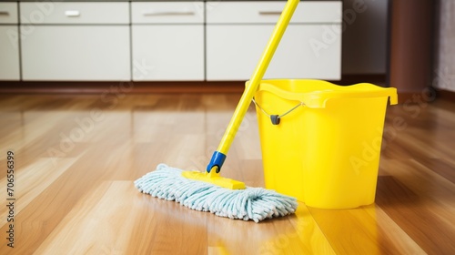mop and bucket for mopping the floor