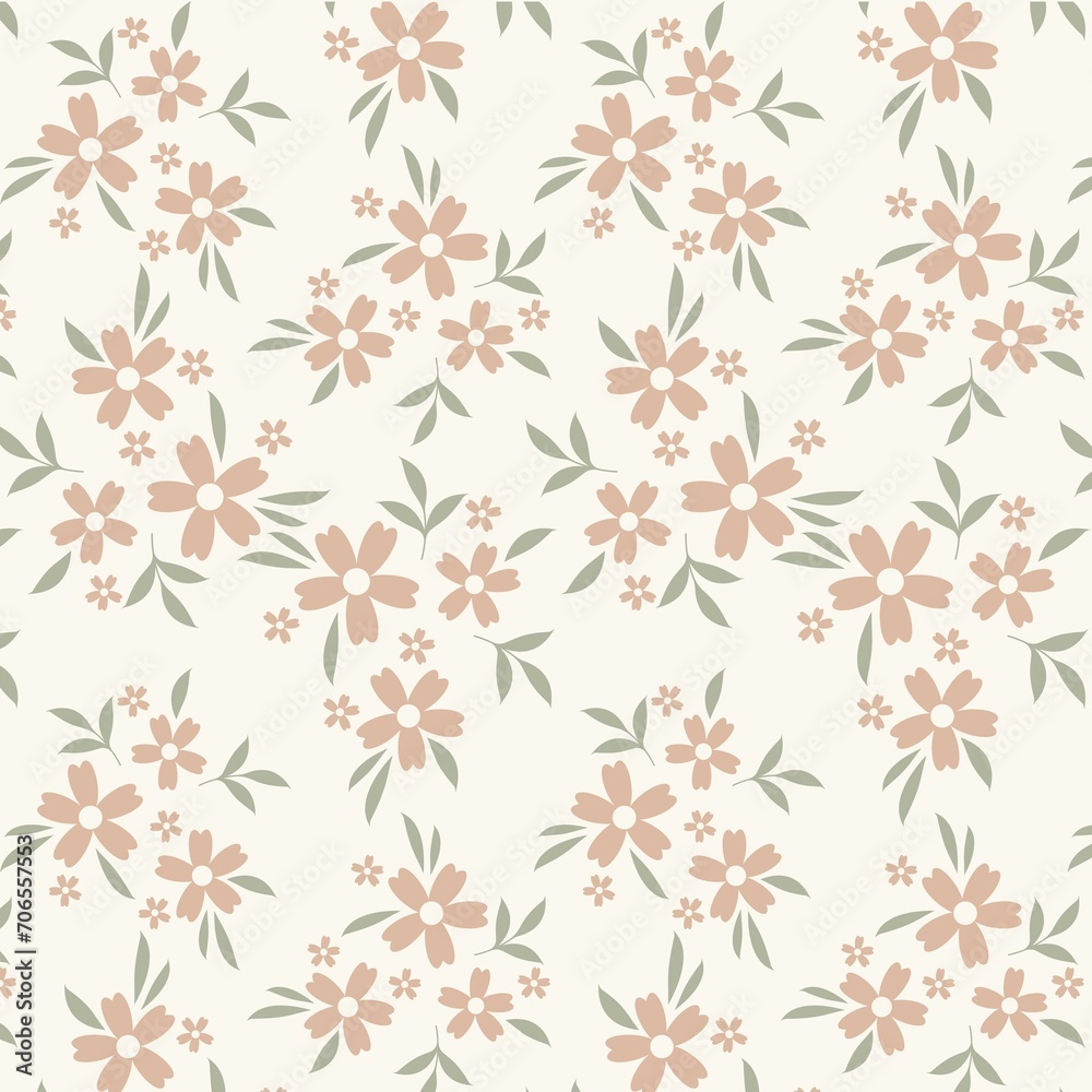 Floral pattern on a pastel color background
