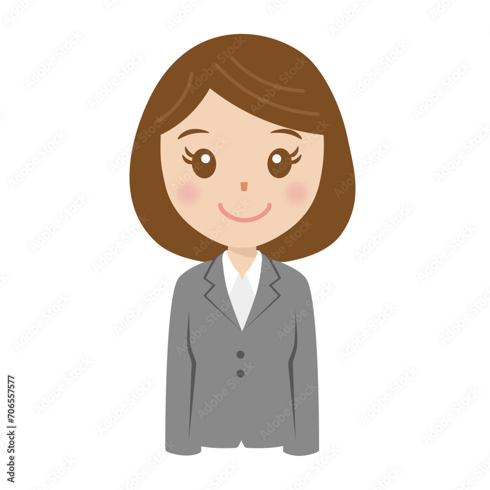 スーツを着た就活生、新入社員、案内、女性、笑顔