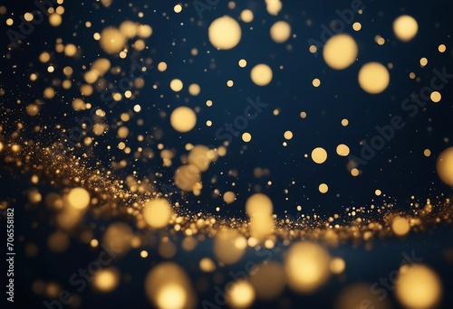 Abstract background with Dark blue and gold particle
