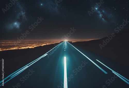 New year or straight forward road trip travel and future vision concept