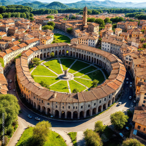 View of a Lucca city Italy 