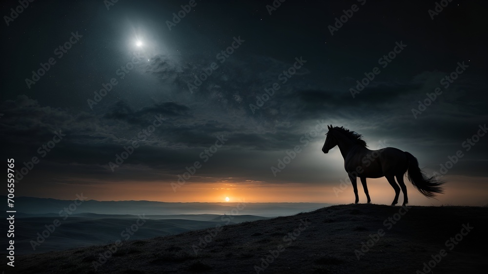 Fototapeta premium silhouette of a horse