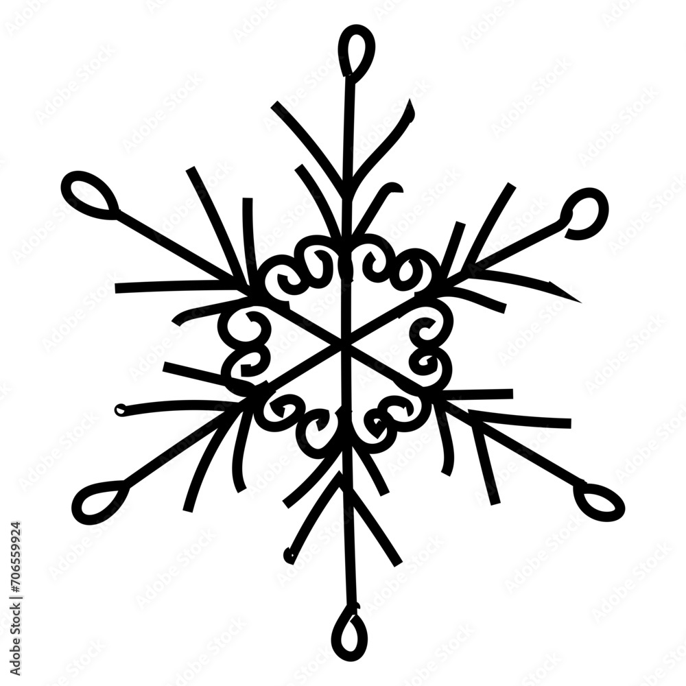 Cute snowflake isolated on white background. Flat snow icon Cute snowflake isolated on white background. Flat snow icon