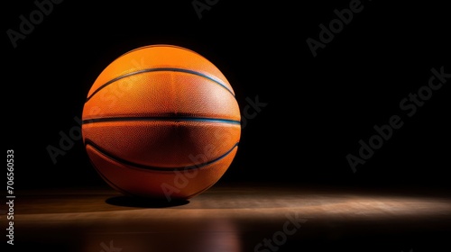 Basketball on dark background © setiadio
