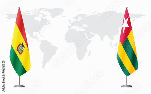 Bolivia and Togo flags for official meeting