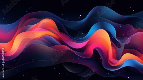 Fluid Data Flow in Generative Art Design. This piece of generative art beautifully illustrates fluid shapes and lines in vibrant colors, depicting the concept of seamless data flow.